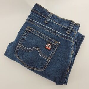 Bulwark FR Flame Resistant Work Jeans Mens 42x32 Dark Wash CAT 2 2112